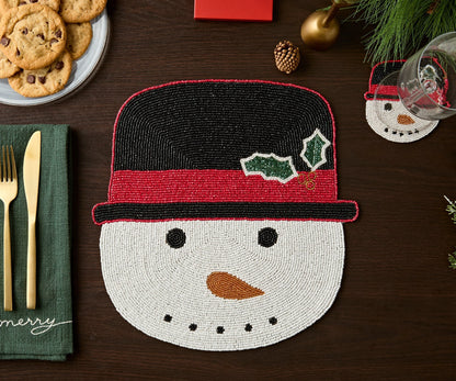 Handcrafted Snowman Beaded Coasters - Tampa Home & Garden Store
