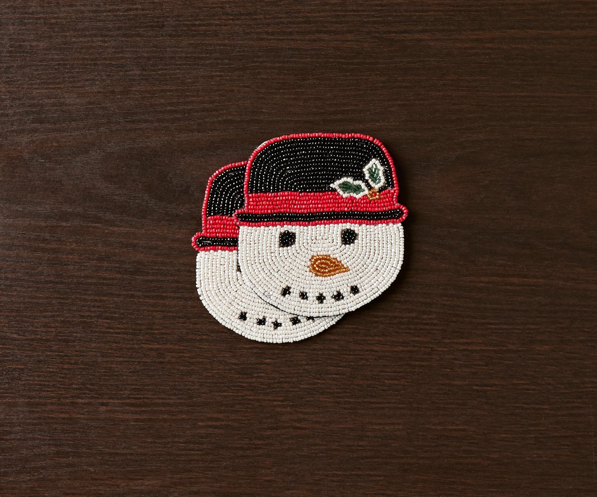 Handcrafted Snowman Beaded Coasters - Tampa Home & Garden Store