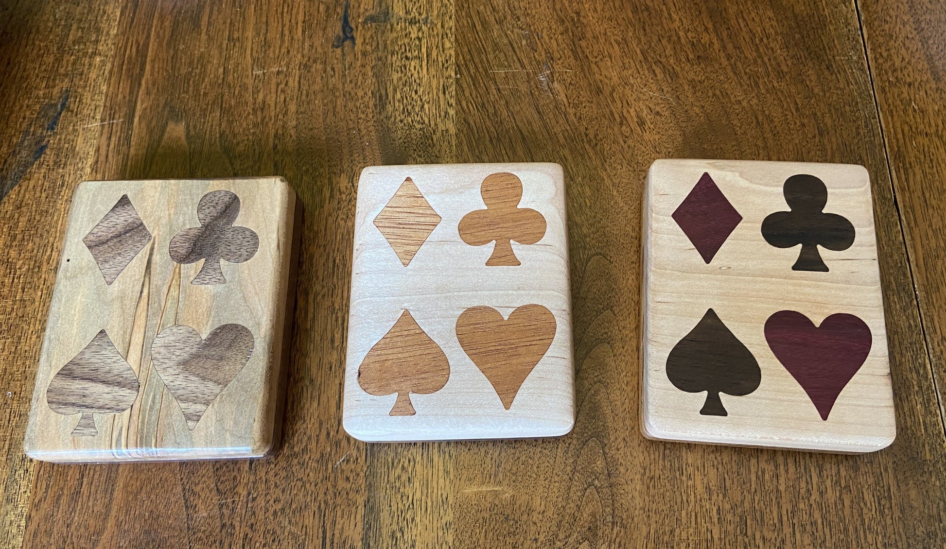 Handcrafted Wooden Playing Card Box - various wood and inlay options. - Tampa Home & Garden Store