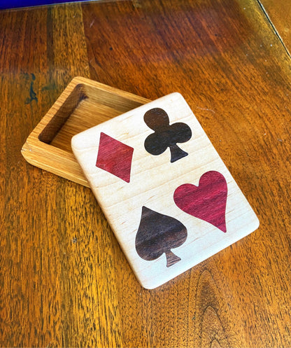 Handcrafted Wooden Playing Card Box - various wood and inlay options. - Tampa Home & Garden Store