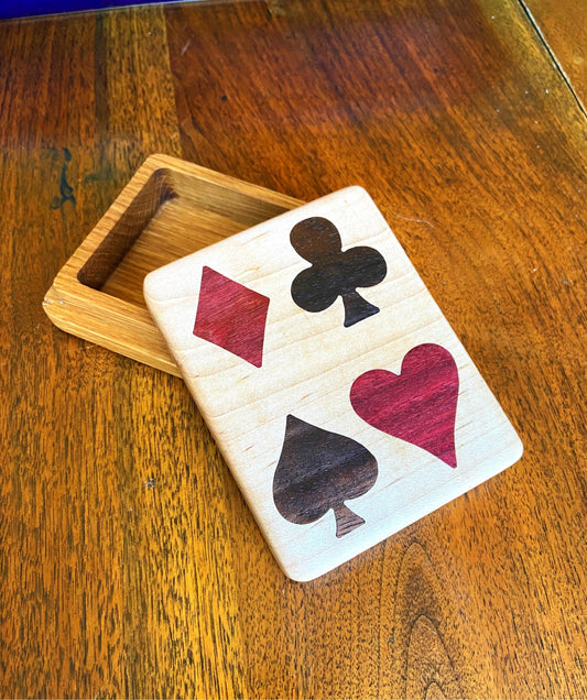 Handcrafted Wooden Playing Card Box - various wood and inlay options. - Tampa Home & Garden Store