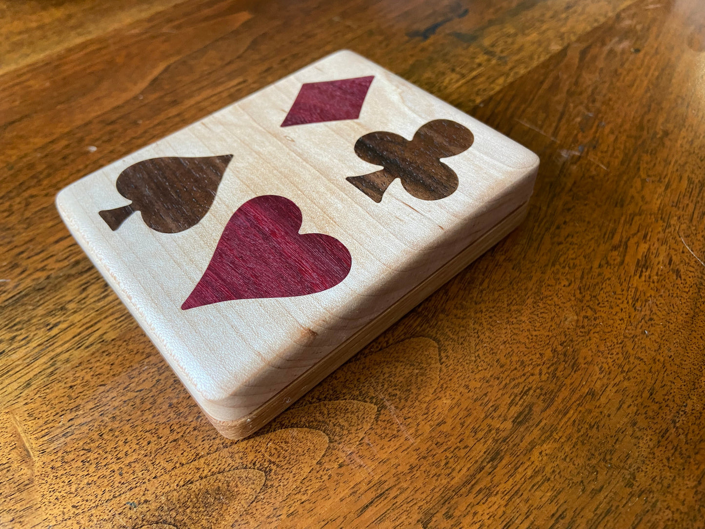 Handcrafted Wooden Playing Card Box - various wood and inlay options. - Tampa Home & Garden Store