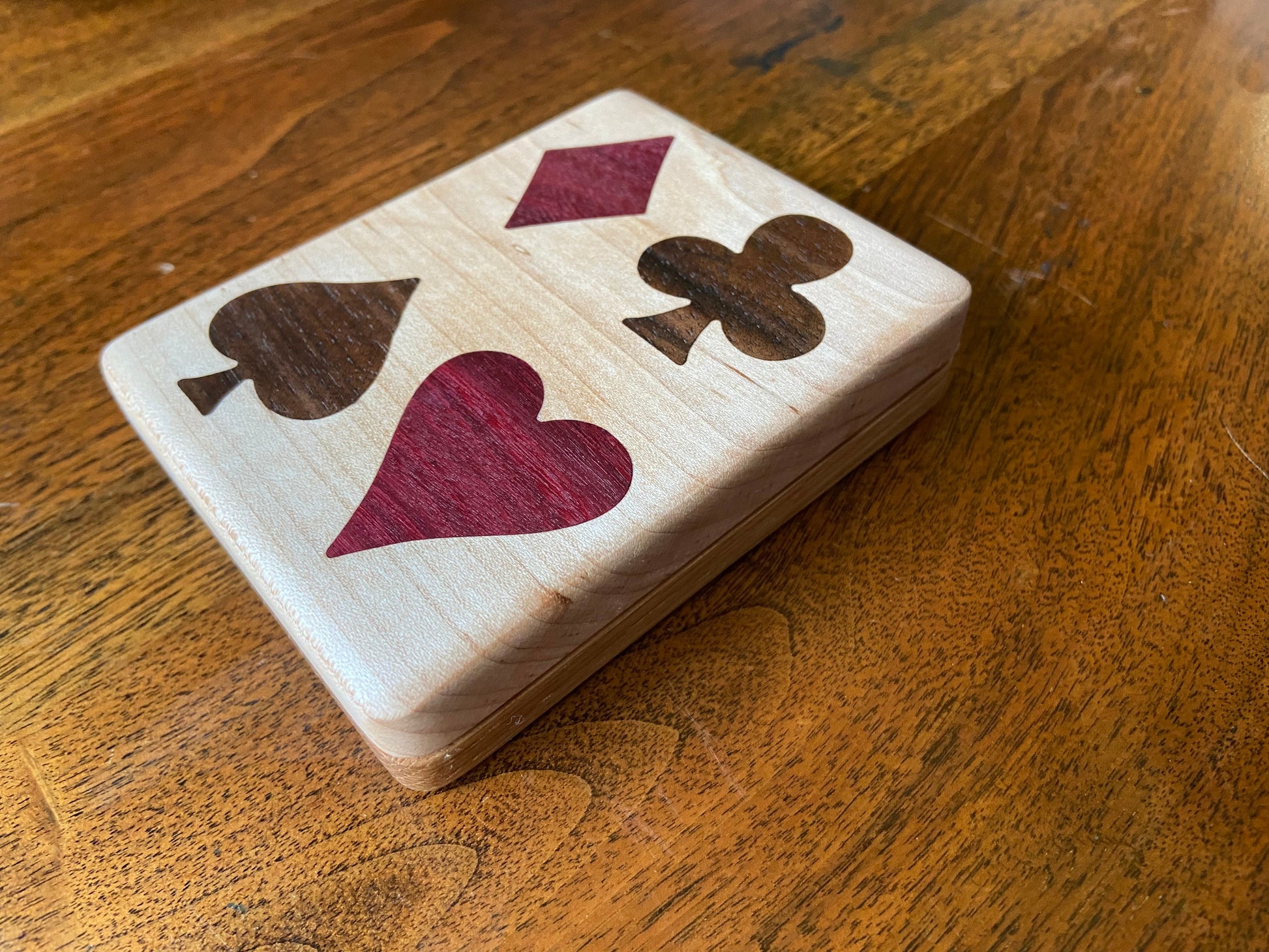 Handcrafted Wooden Playing Card Box - various wood and inlay options. - Tampa Home & Garden Store