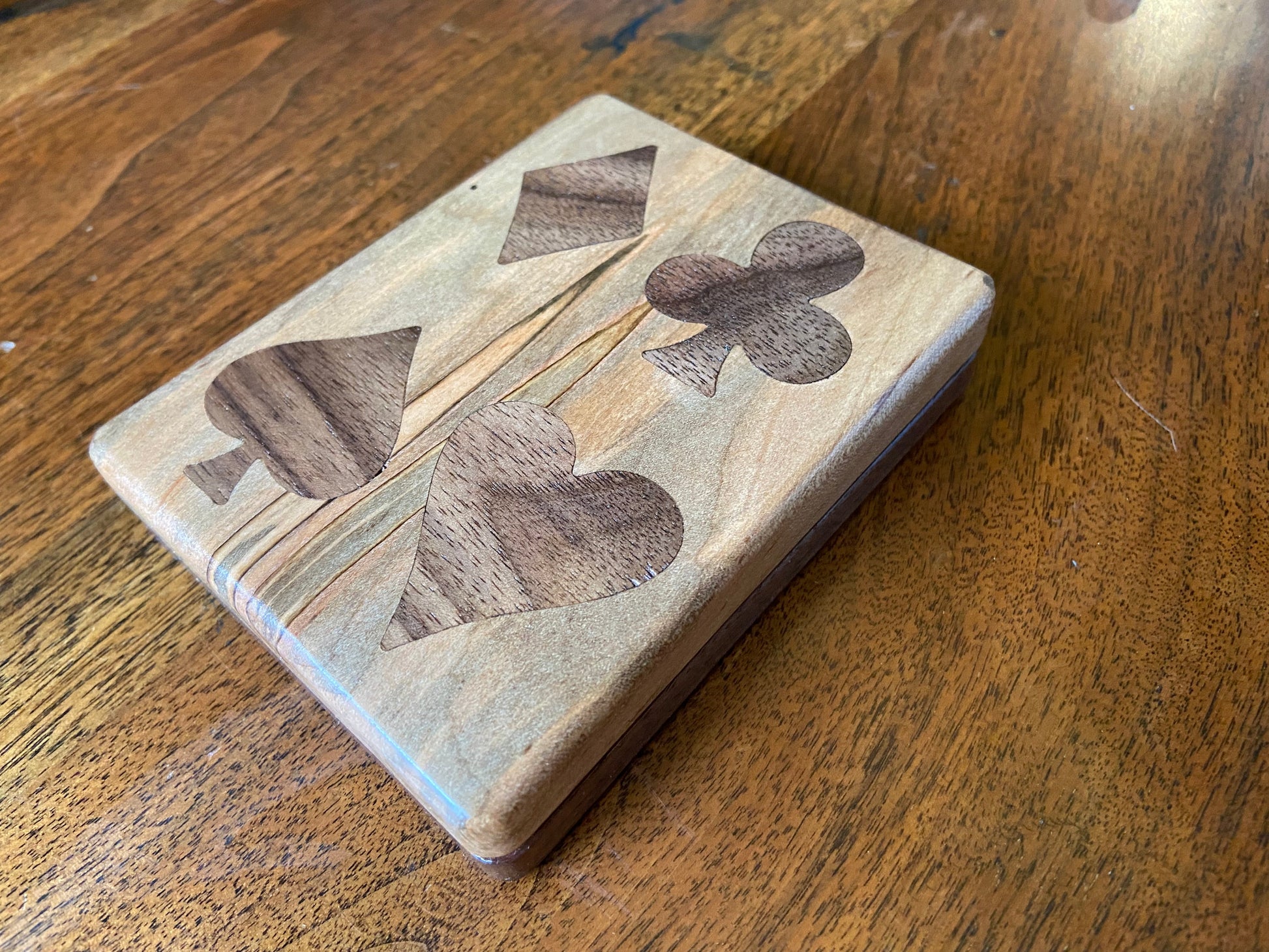 Handcrafted Wooden Playing Card Box - various wood and inlay options. - Tampa Home & Garden Store