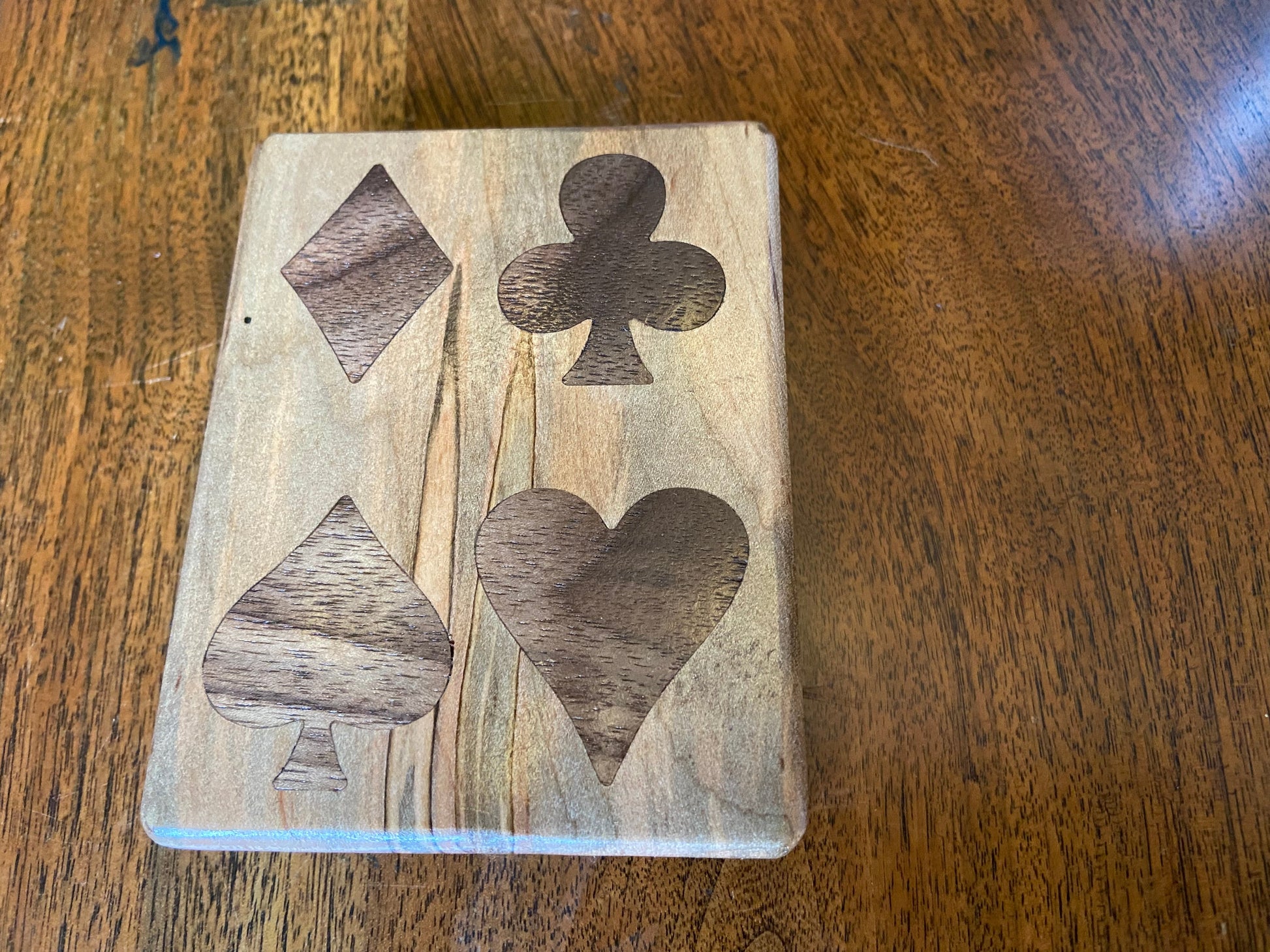 Handcrafted Wooden Playing Card Box - various wood and inlay options. - Tampa Home & Garden Store