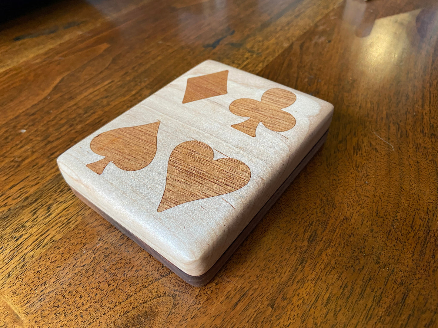 Handcrafted Wooden Playing Card Box - various wood and inlay options. - Tampa Home & Garden Store