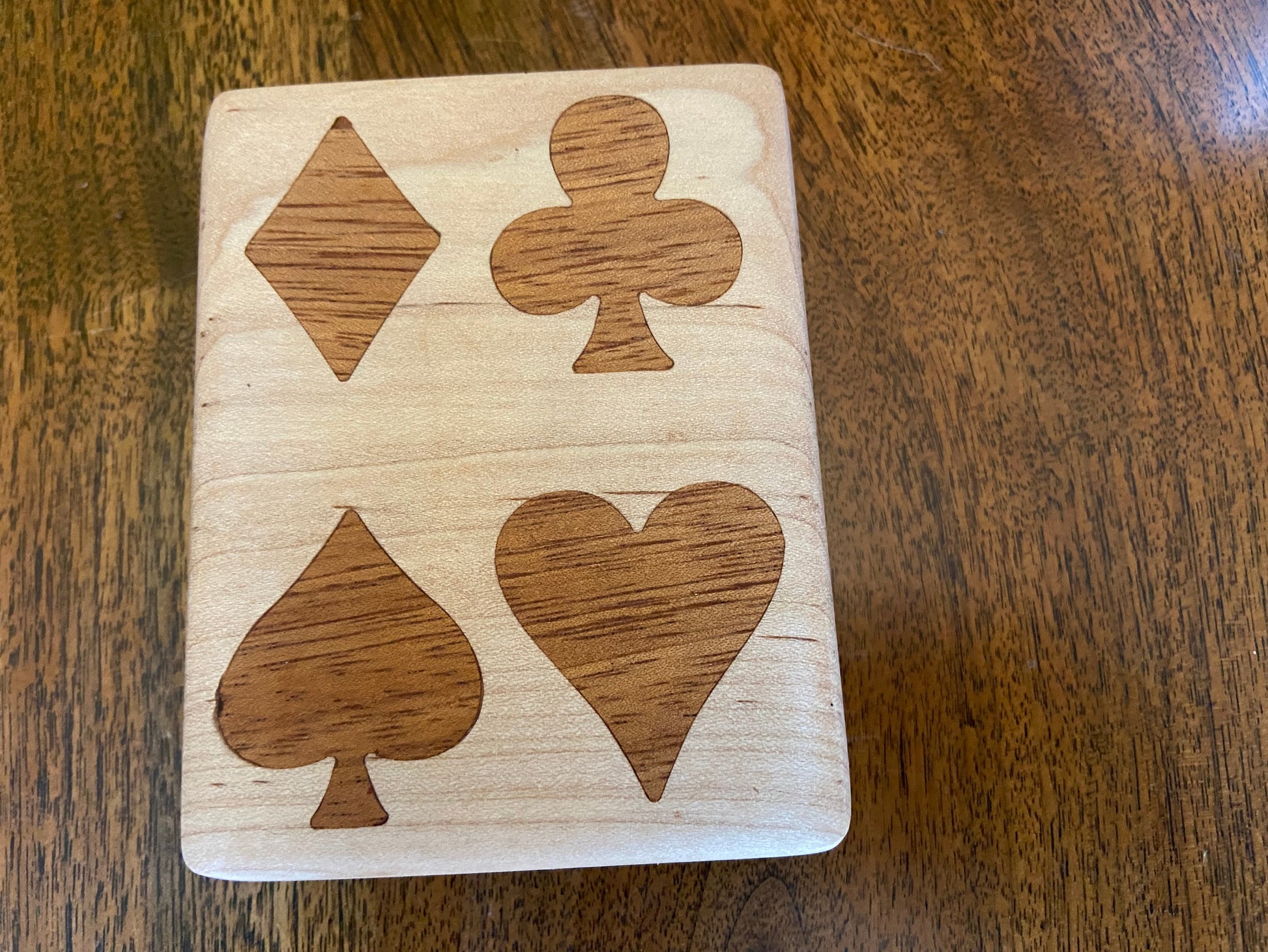 Handcrafted Wooden Playing Card Box - various wood and inlay options. - Tampa Home & Garden Store