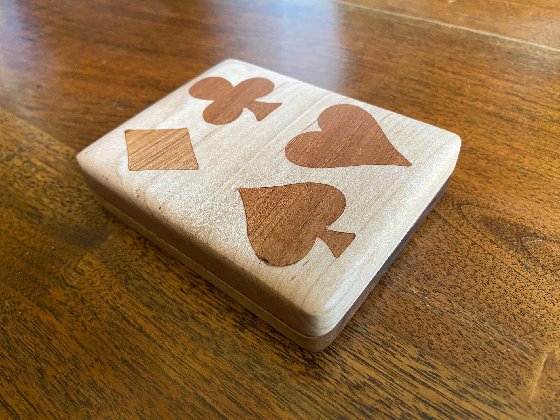 Handcrafted Wooden Playing Card Box - various wood and inlay options. - Tampa Home & Garden Store