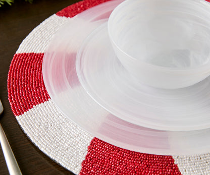 Handmade Beaded Candy Cane Placemat – Christmas Placemats, Beaded Candy Cane Placemat & Runner – Christmas Table Decor by Payton James - Tampa Home & Garden Store