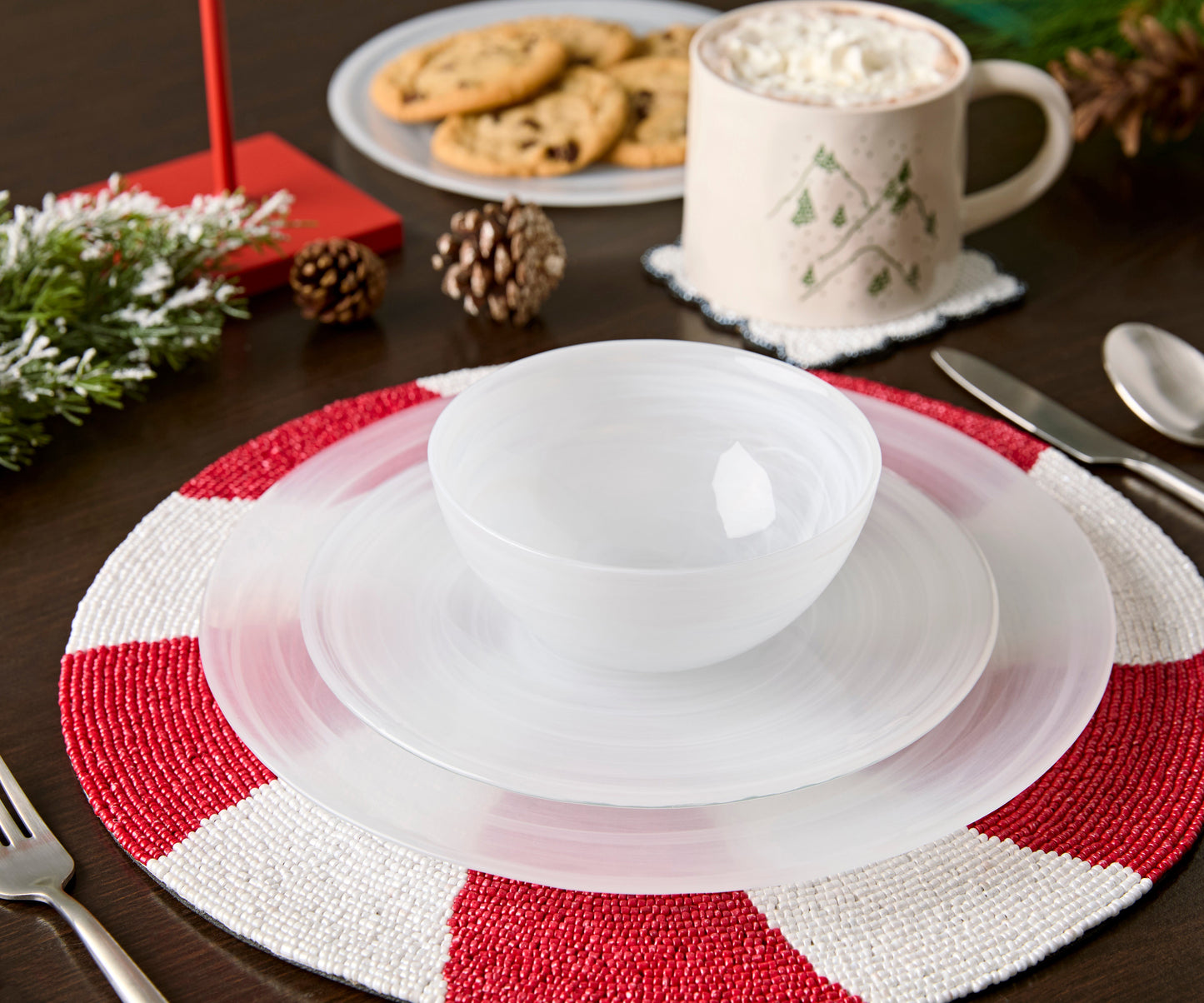 Handmade Beaded Candy Cane Placemat – Christmas Placemats, Beaded Candy Cane Placemat & Runner – Christmas Table Decor by Payton James - Tampa Home & Garden Store