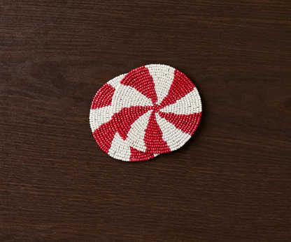 Handmade Beaded Holiday Coaster – Christmas Table Decor by Payton James - Tampa Home & Garden Store