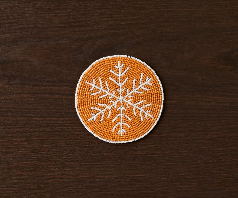 Handmade Beaded Holiday Coaster – Christmas Table Decor by Payton James - Tampa Home & Garden Store