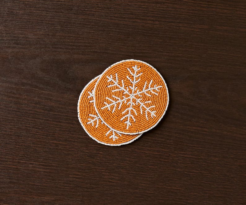 Handmade Beaded Holiday Coaster – Christmas Table Decor by Payton James - Tampa Home & Garden Store