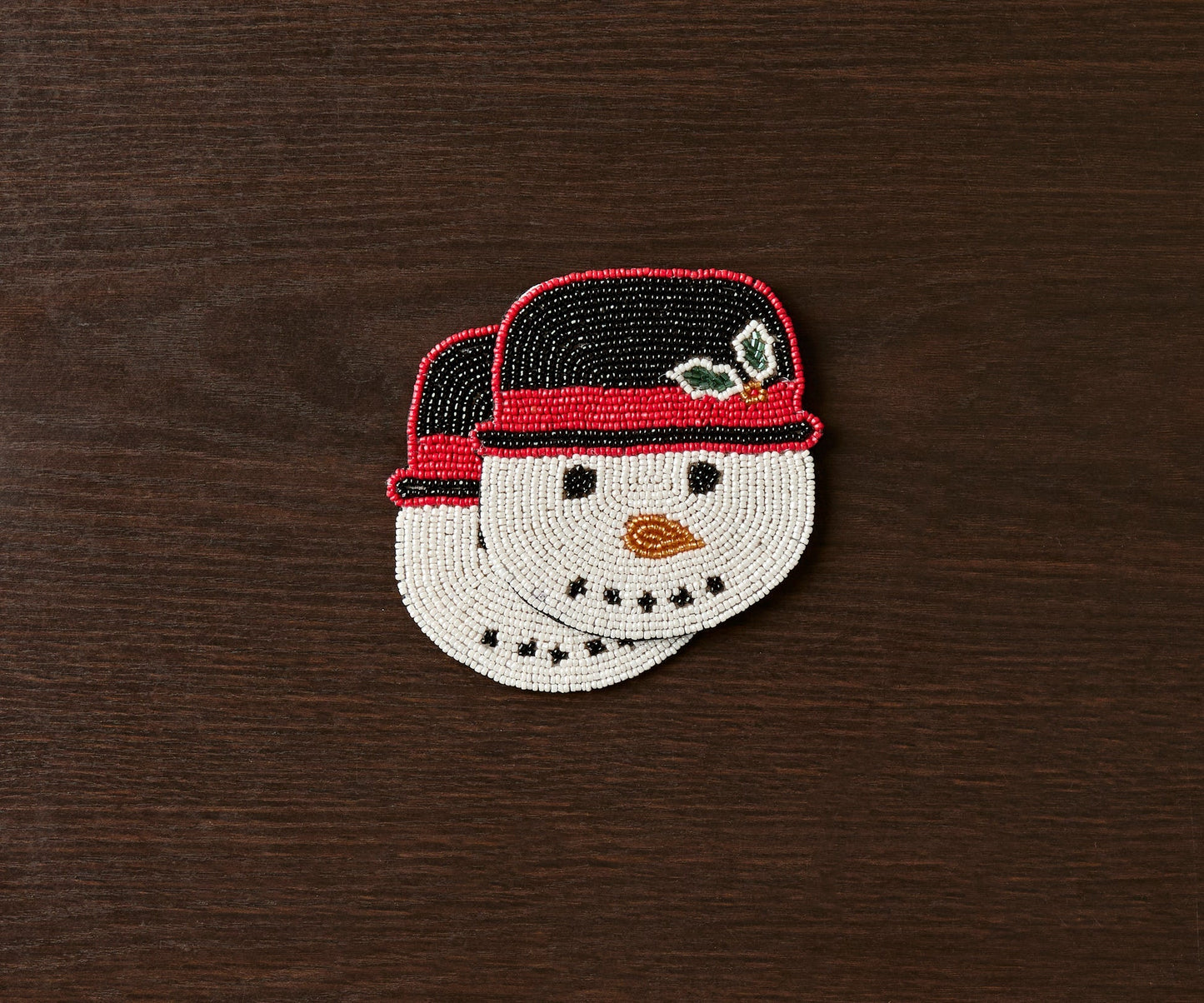Handmade Beaded Holiday Coaster – Christmas Table Decor by Payton James - Tampa Home & Garden Store