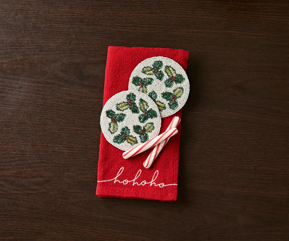 Handmade Beaded Holiday Coaster – Christmas Table Decor by Payton James - Tampa Home & Garden Store