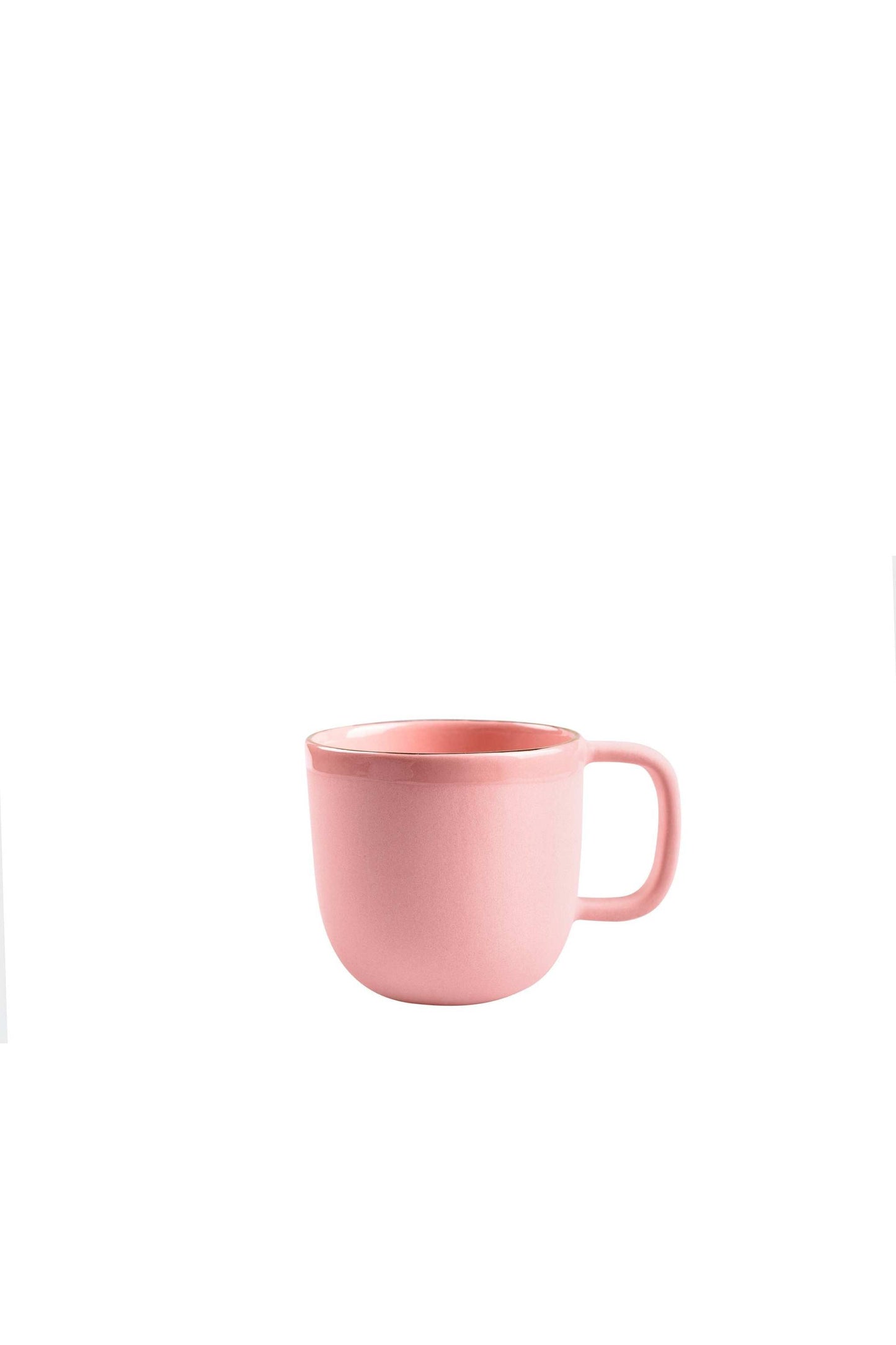 Handmade Porcelain Mug with Gold Rim Powder Pink