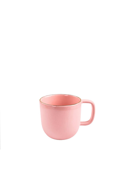 Handmade Porcelain Mug with Gold Rim Powder Pink