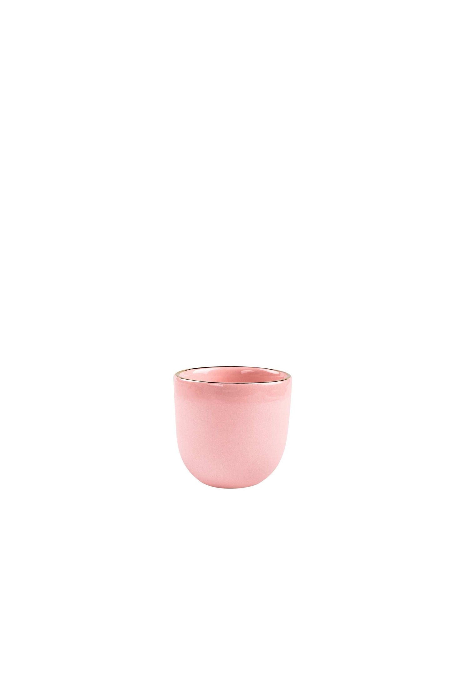 Powder Pink Porcelain Espresso Cup and Gold Rim