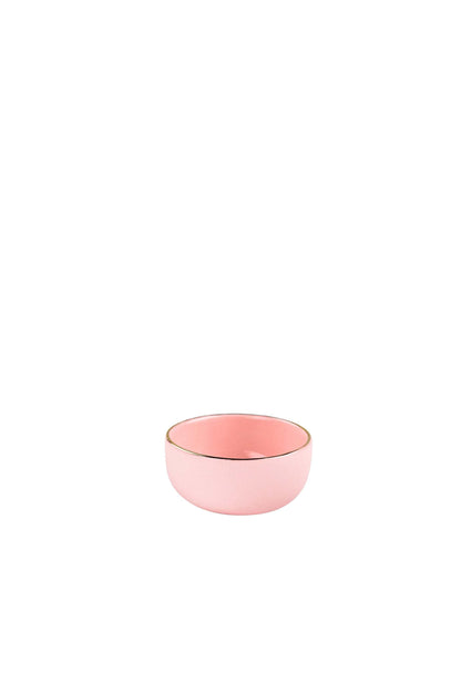 Handmade Porcelain Pinch Bowl with Gold Rim