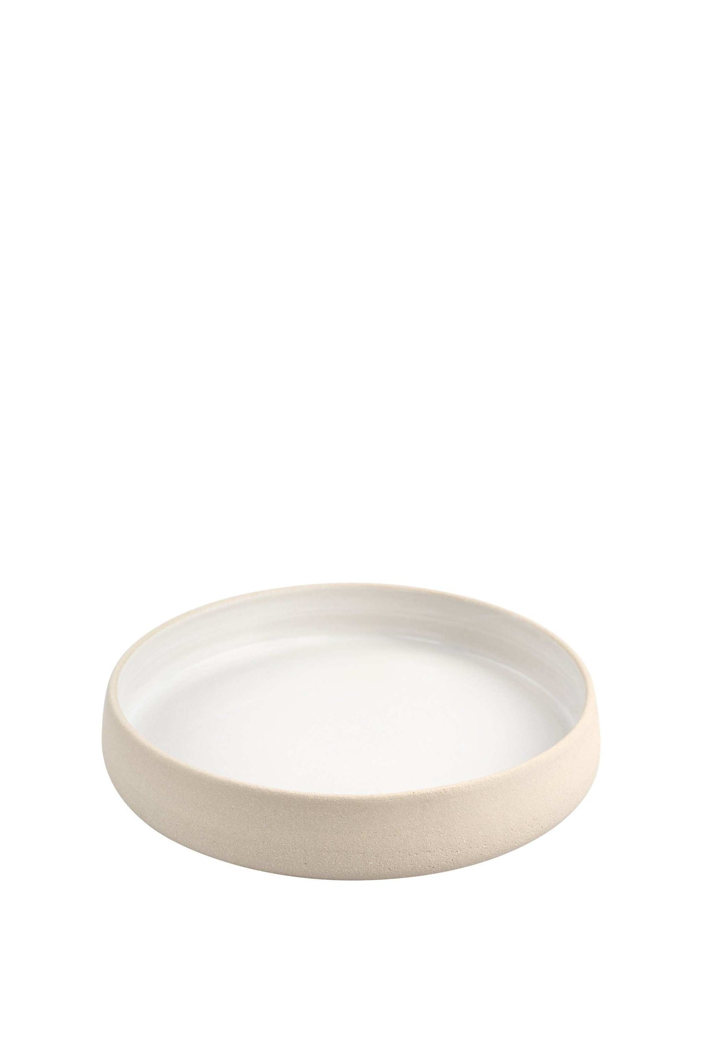 Artisan Handmade Stoneware Plates with High Sides