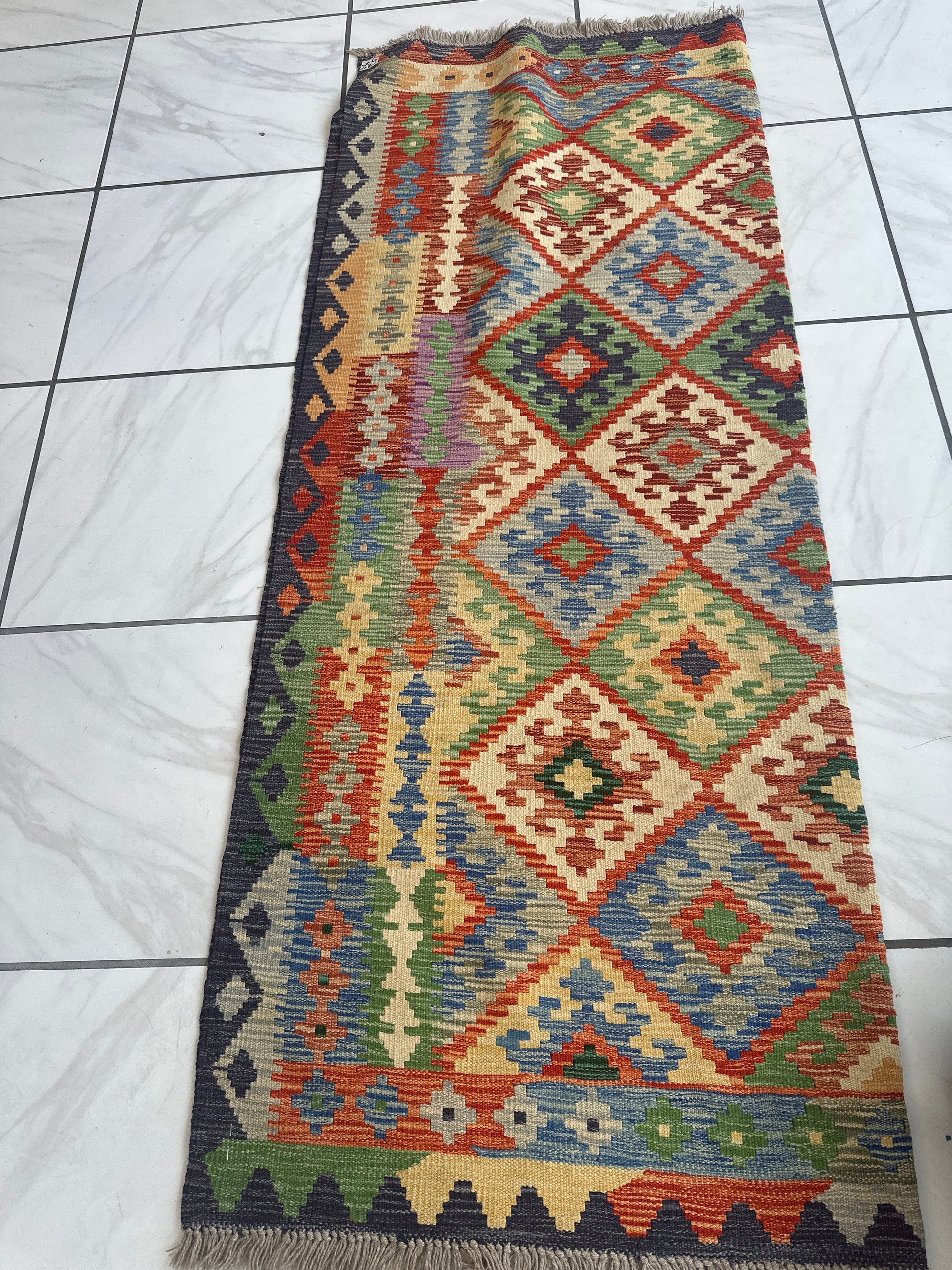 Handwoven Afghani Wool Kilim Rug 5’1” 7’4” - Tampa Home & Garden Store