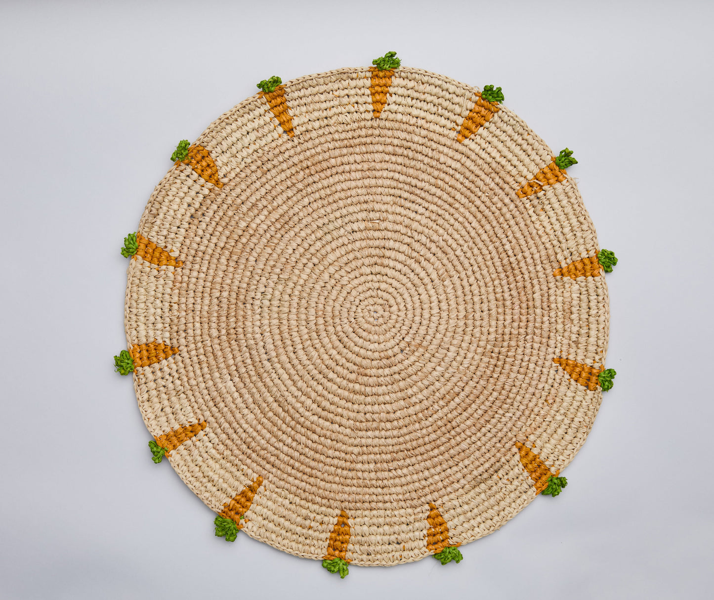 Handwoven Carrot Round Raffia Placemat – Artisan Table Décor - Tampa Home & Garden Store
