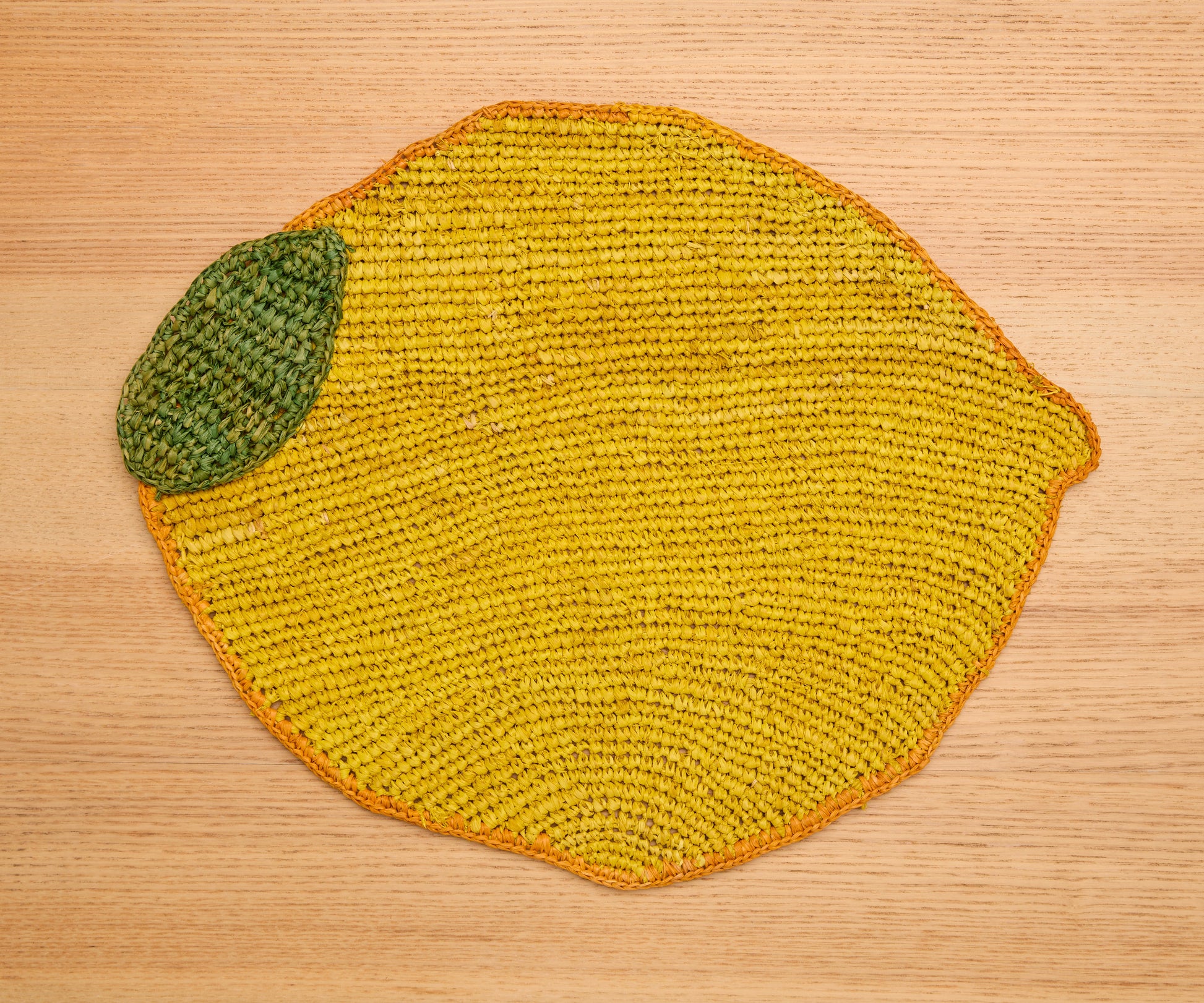 Handwoven Lemon Placemat – Raffia Fruit Shaped Table Mat, Summer Table Decor - Tampa Home & Garden Store