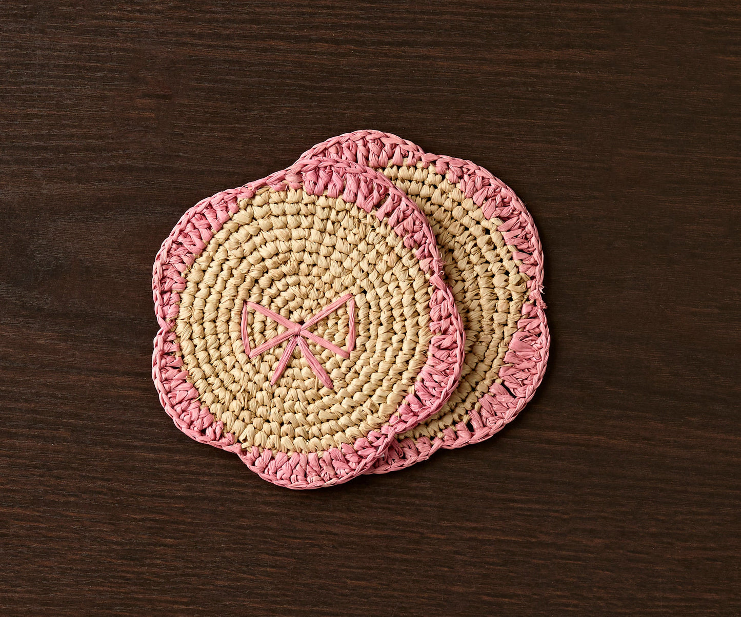 Handwoven Raffia Fringe Coaster by Payton James – Bohemian Candle Mat, Rustic Table Decor, Natural Raffia Palm - Tampa Home & Garden Store