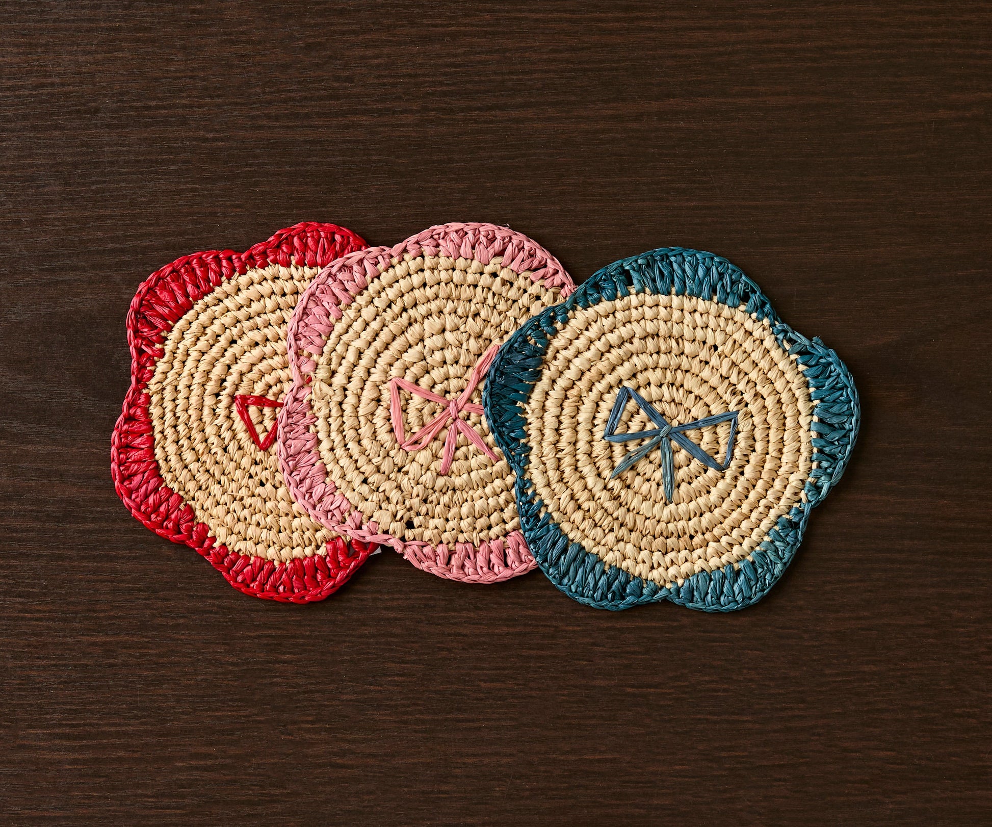 Handwoven Raffia Fringe Coaster by Payton James – Bohemian Candle Mat, Rustic Table Decor, Natural Raffia Palm - Tampa Home & Garden Store