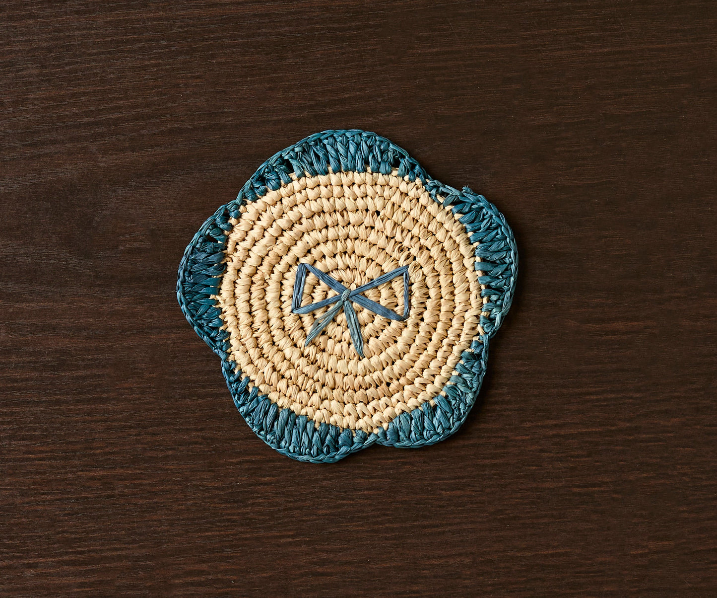 Handwoven Raffia Fringe Coaster by Payton James – Bohemian Candle Mat, Rustic Table Decor, Natural Raffia Palm - Tampa Home & Garden Store