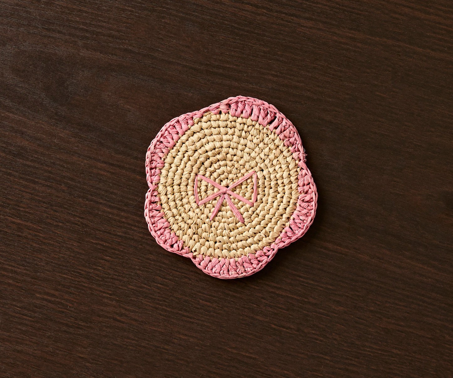 Handwoven Raffia Fringe Coaster by Payton James – Bohemian Candle Mat, Rustic Table Decor, Natural Raffia Palm - Tampa Home & Garden Store