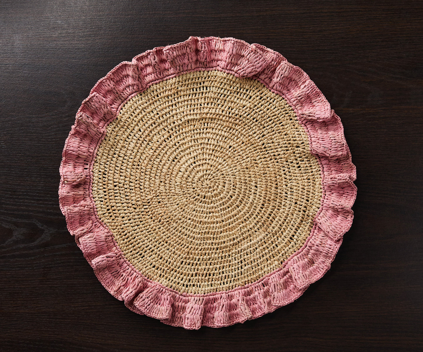 Handwoven Raffia Ruffle Placemat – Boho Chic Table Décor – Summer Table Accent - Tampa Home & Garden Store