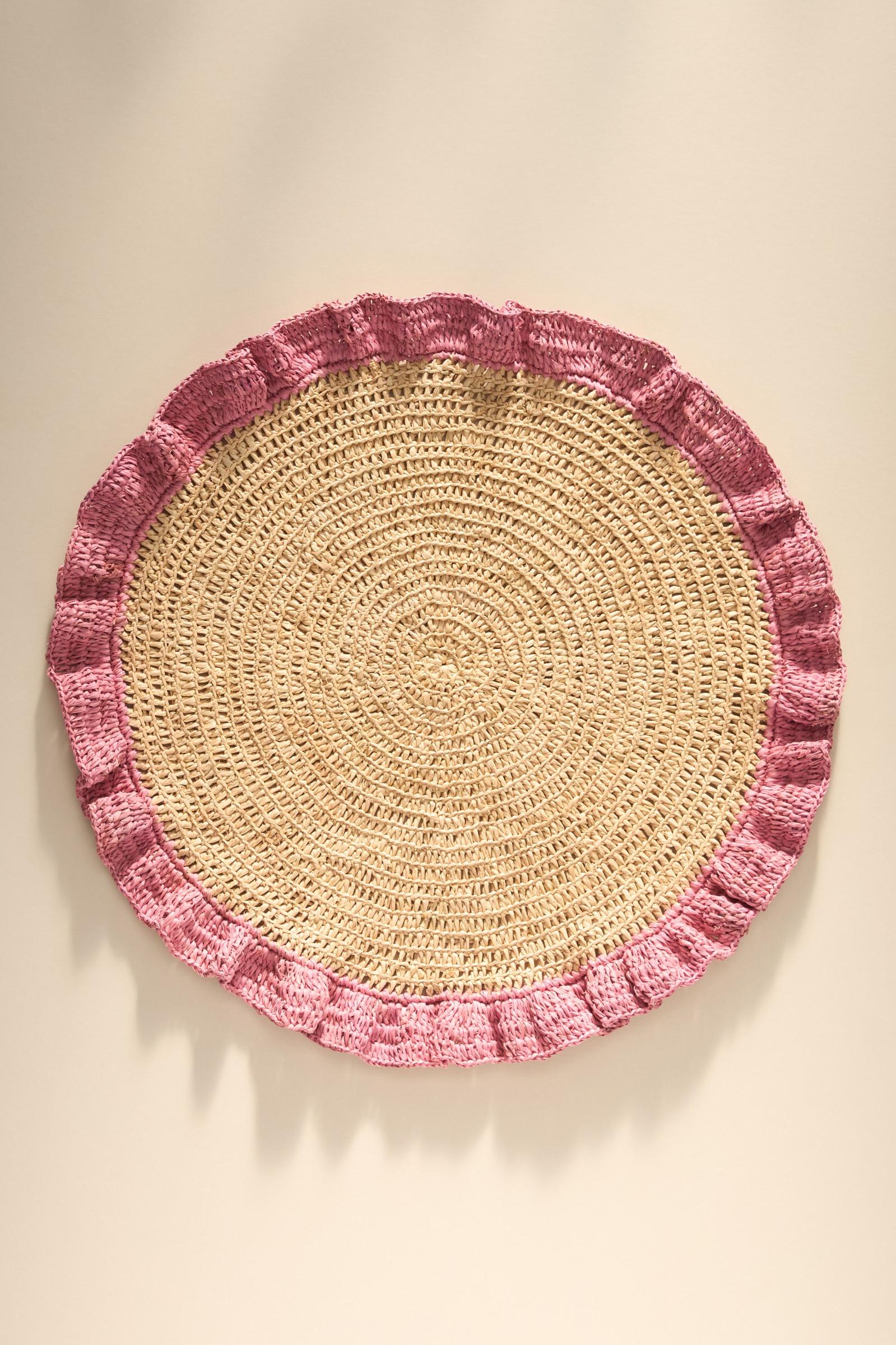 Handwoven Raffia Ruffle Placemat – Boho Chic Table Décor – Summer Table Accent - Tampa Home & Garden Store