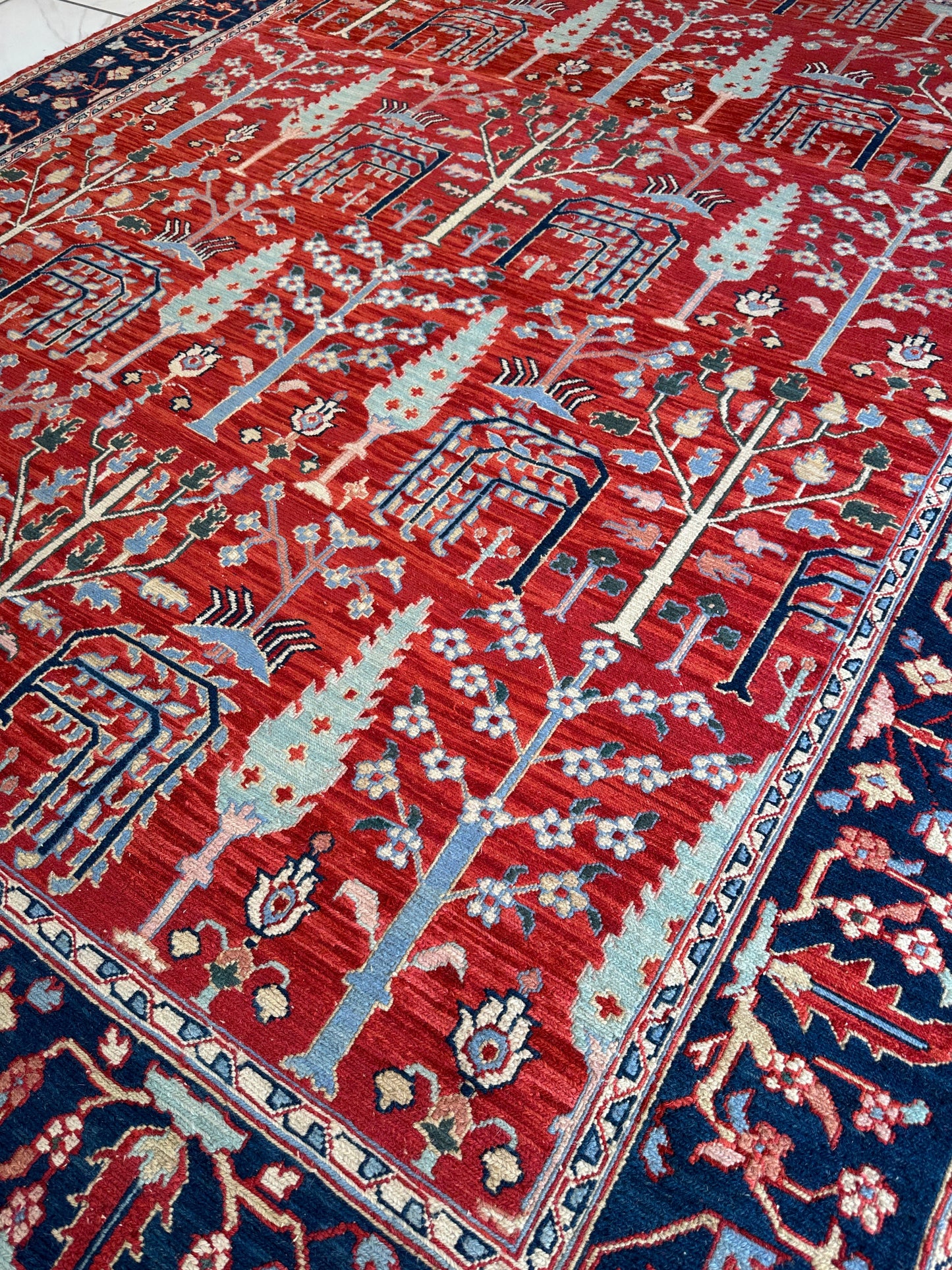Handwoven Soumak Multicolor Wool Area Rug – 8’ x 10’ - Tampa Home & Garden Store