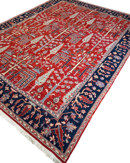 Handwoven Soumak Multicolor Wool Area Rug – 8’ x 10’ - Tampa Home & Garden Store