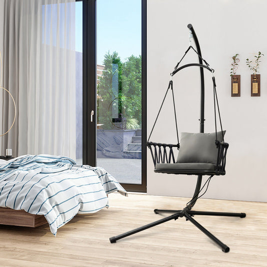Hanging Swing Chair with Stand-Gray - Tampa Home & Garden Store