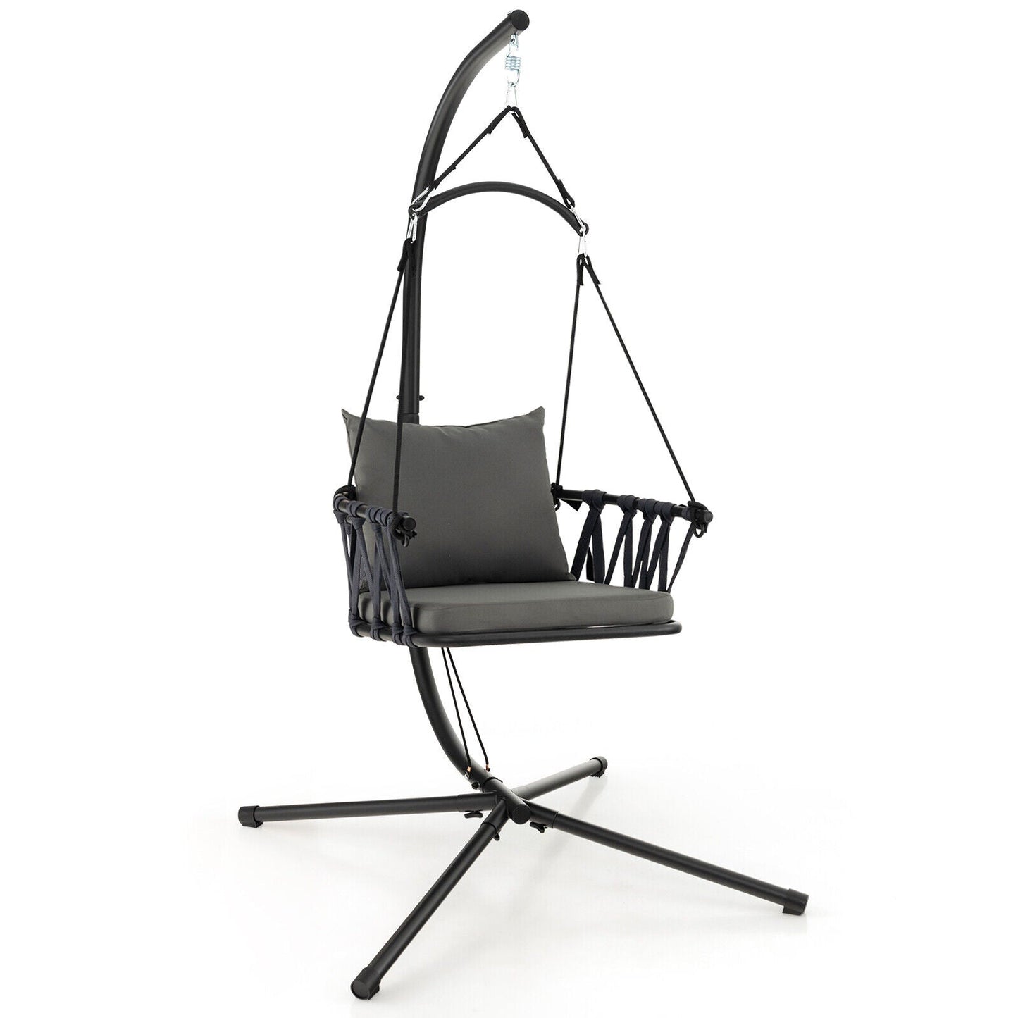 Silla colgante con soporte-gris