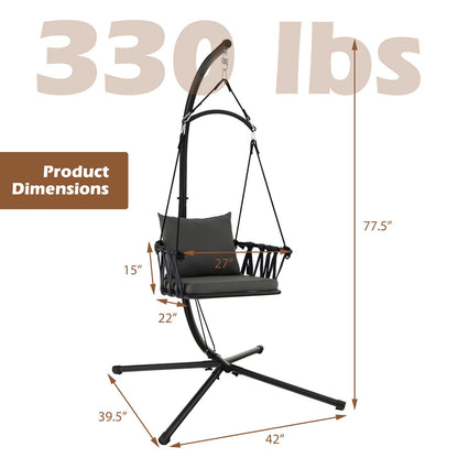 Silla colgante con soporte-gris