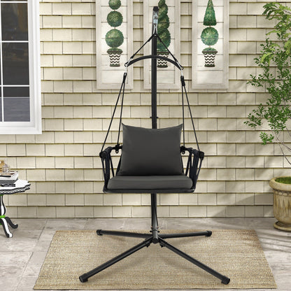Silla colgante con soporte-gris