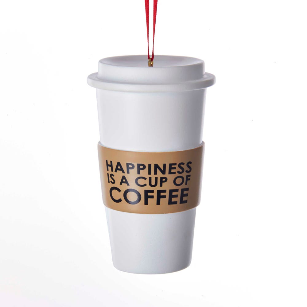 Happiness is a Cup of Coffee - Ornament - Tampa Home & Garden Store