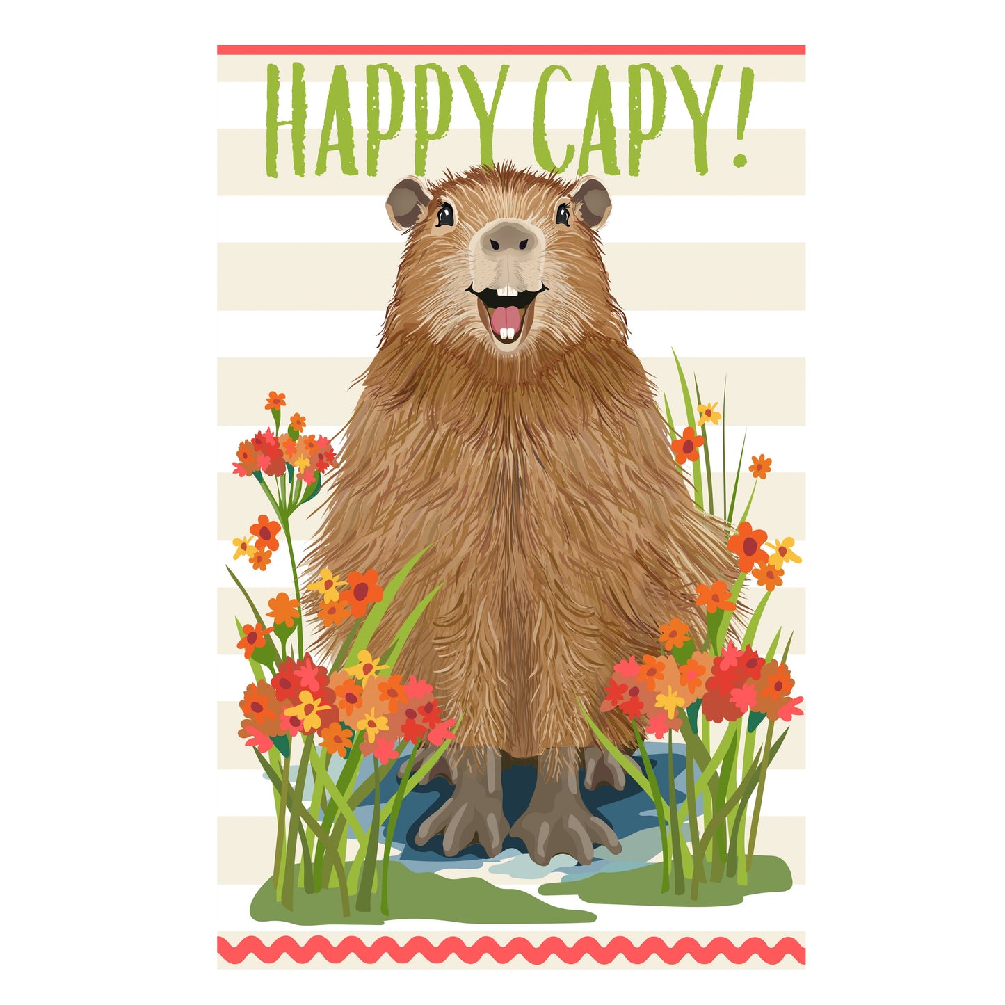 Happy Capy Applique Garden Flag - Tampa Home & Garden Store