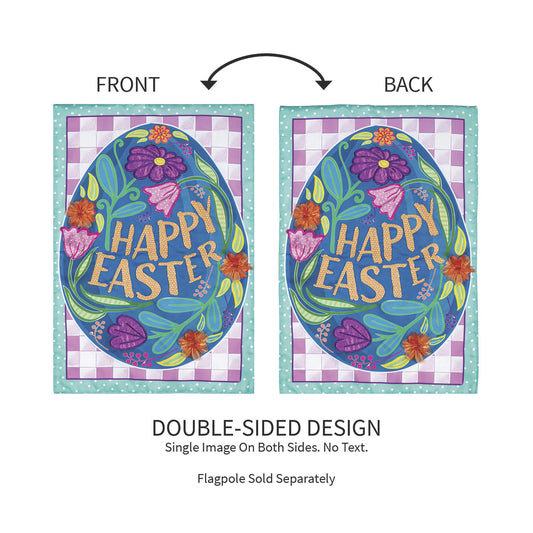 Happy Easter Egg Applique Garden Flag - Tampa Home & Garden Store