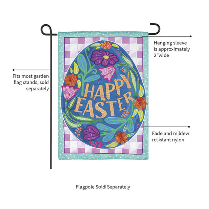 Happy Easter Egg Applique Garden Flag - Tampa Home & Garden Store