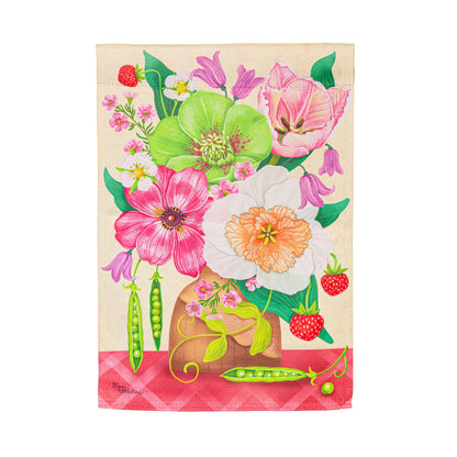 Happy Garden Flowers Suede House Flag - Tampa Home & Garden Store