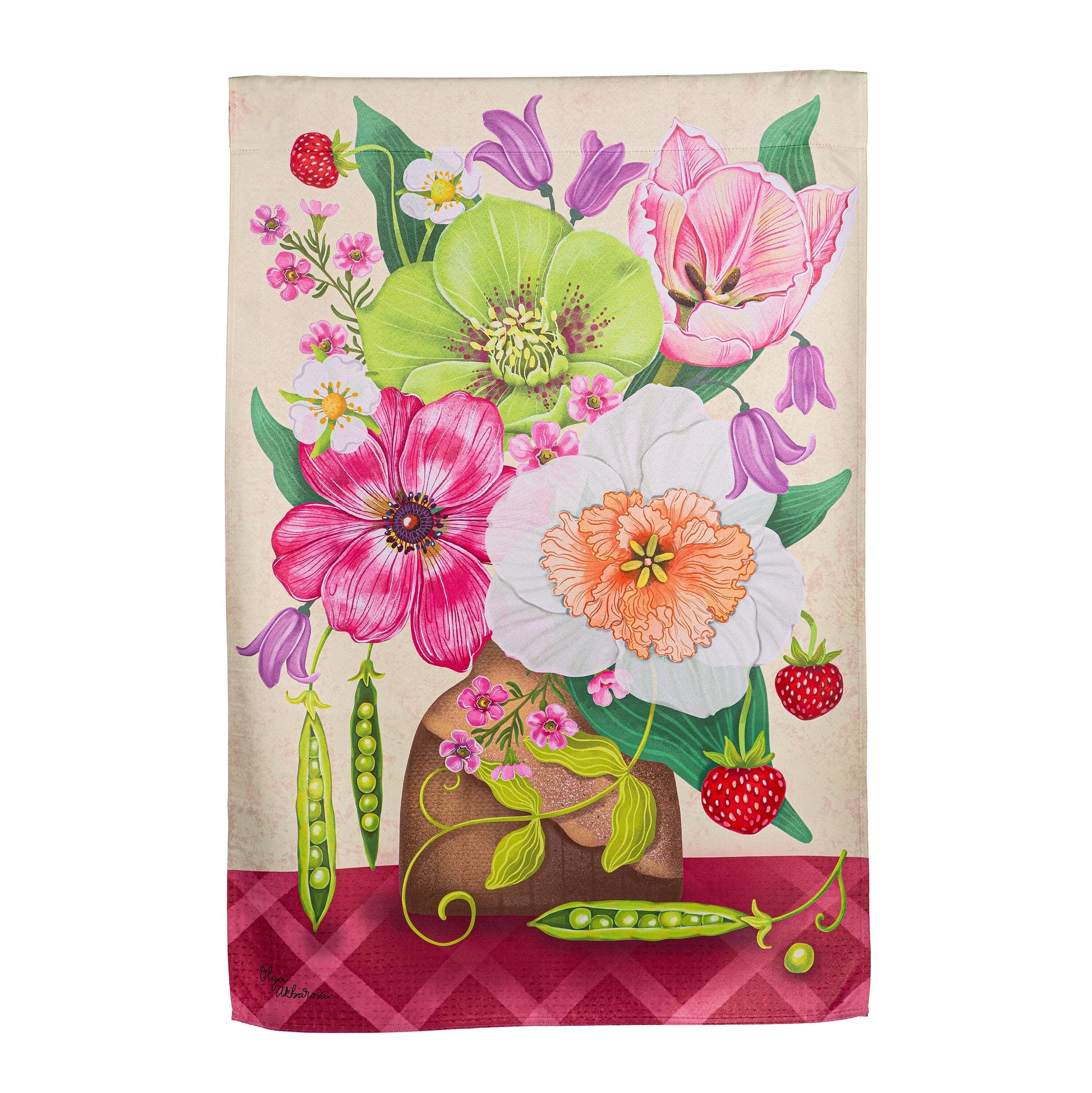 Happy Garden Flowers Suede House Flag - Tampa Home & Garden Store