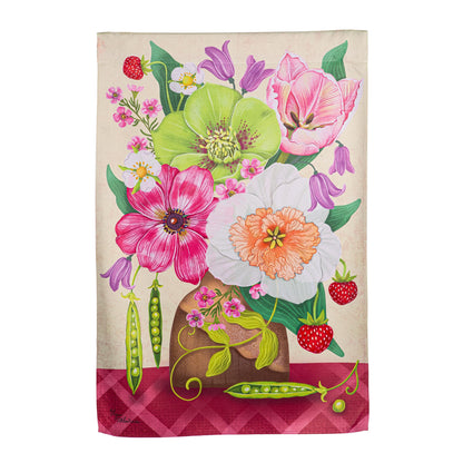 Happy Garden Flowers Suede House Flag - Tampa Home & Garden Store