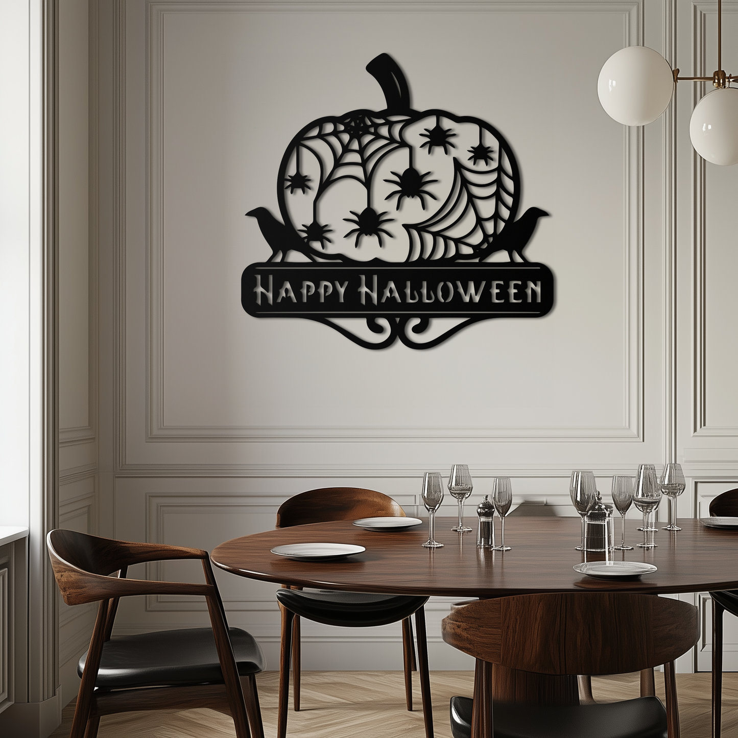 Happy Halloween Pumpkin Metal Wall Art - Spooky Home Decor - KAF275 - Tampa Home & Garden Store