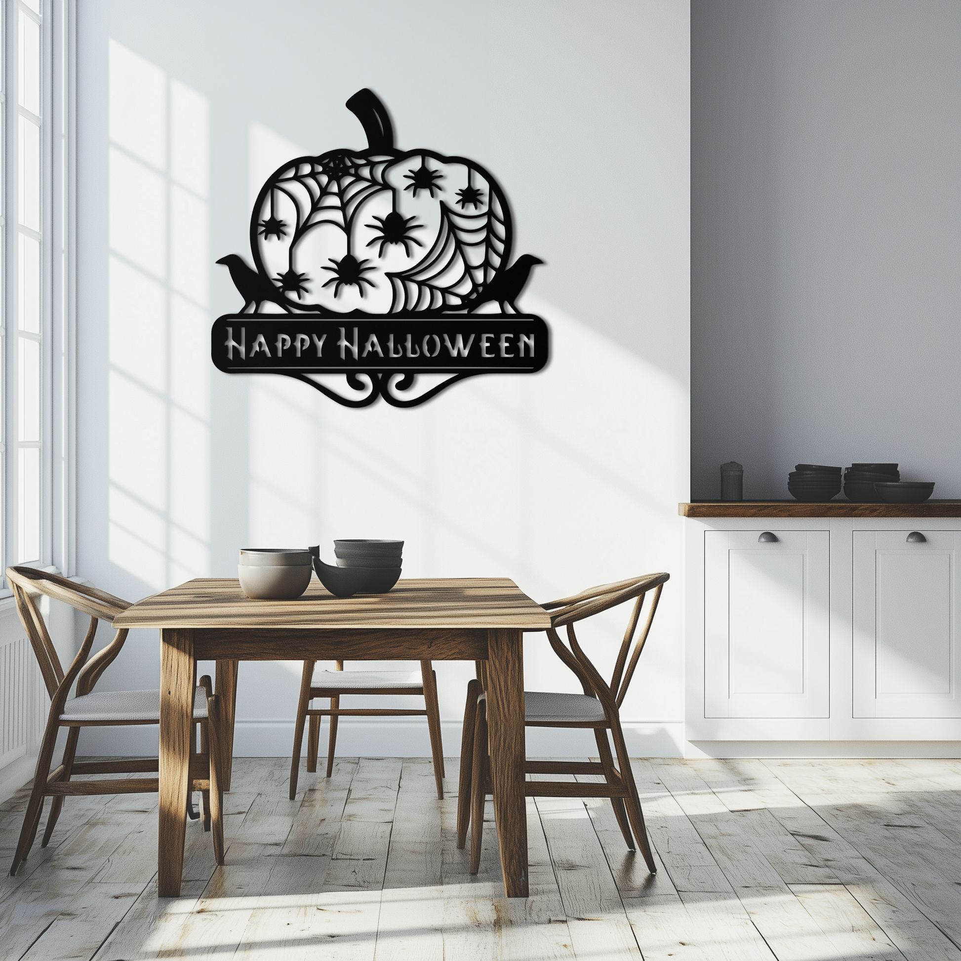 Happy Halloween Pumpkin Metal Wall Art - Spooky Home Decor - KAF275 - Tampa Home & Garden Store