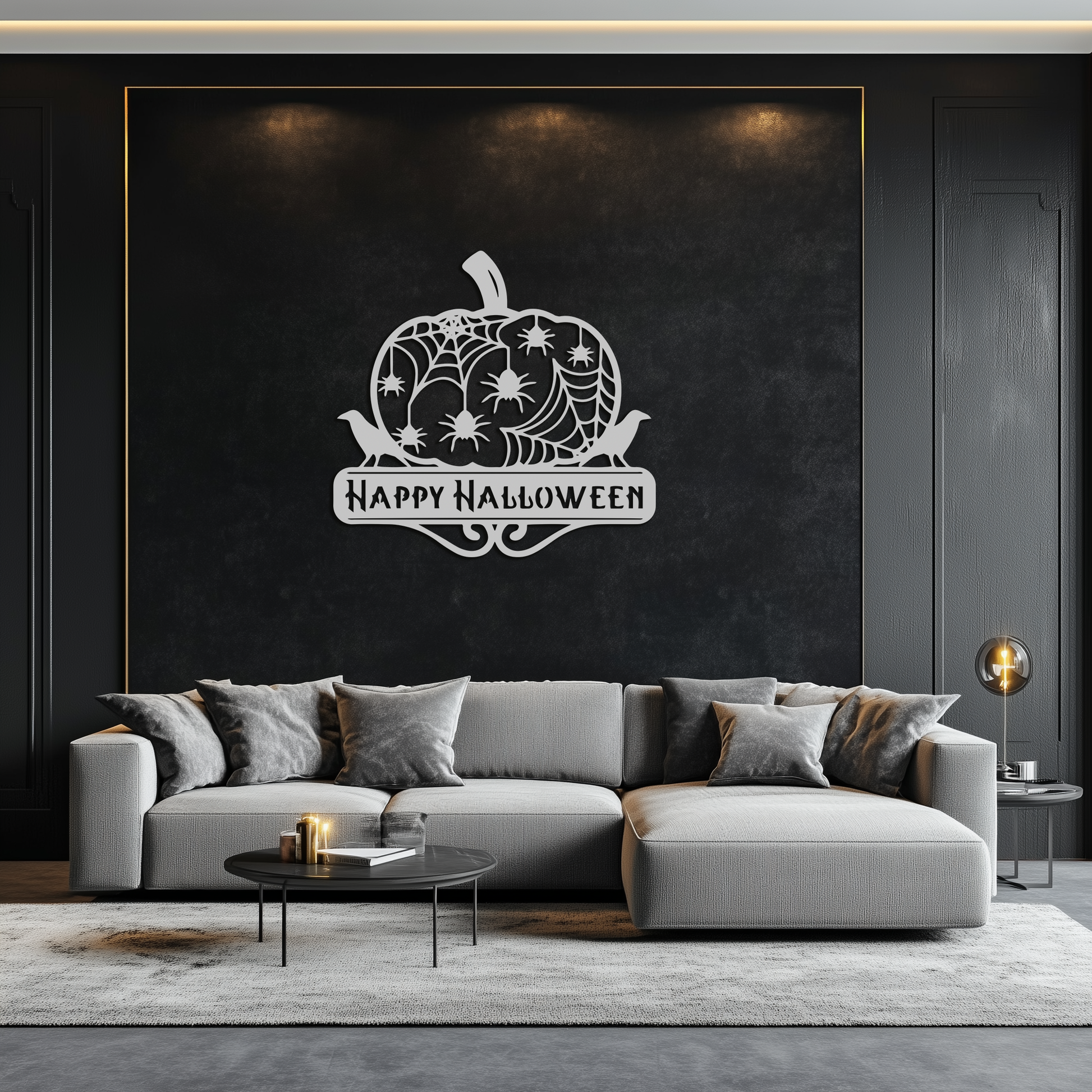 Happy Halloween Pumpkin Metal Wall Art - Spooky Home Decor - KAF275 - Tampa Home & Garden Store