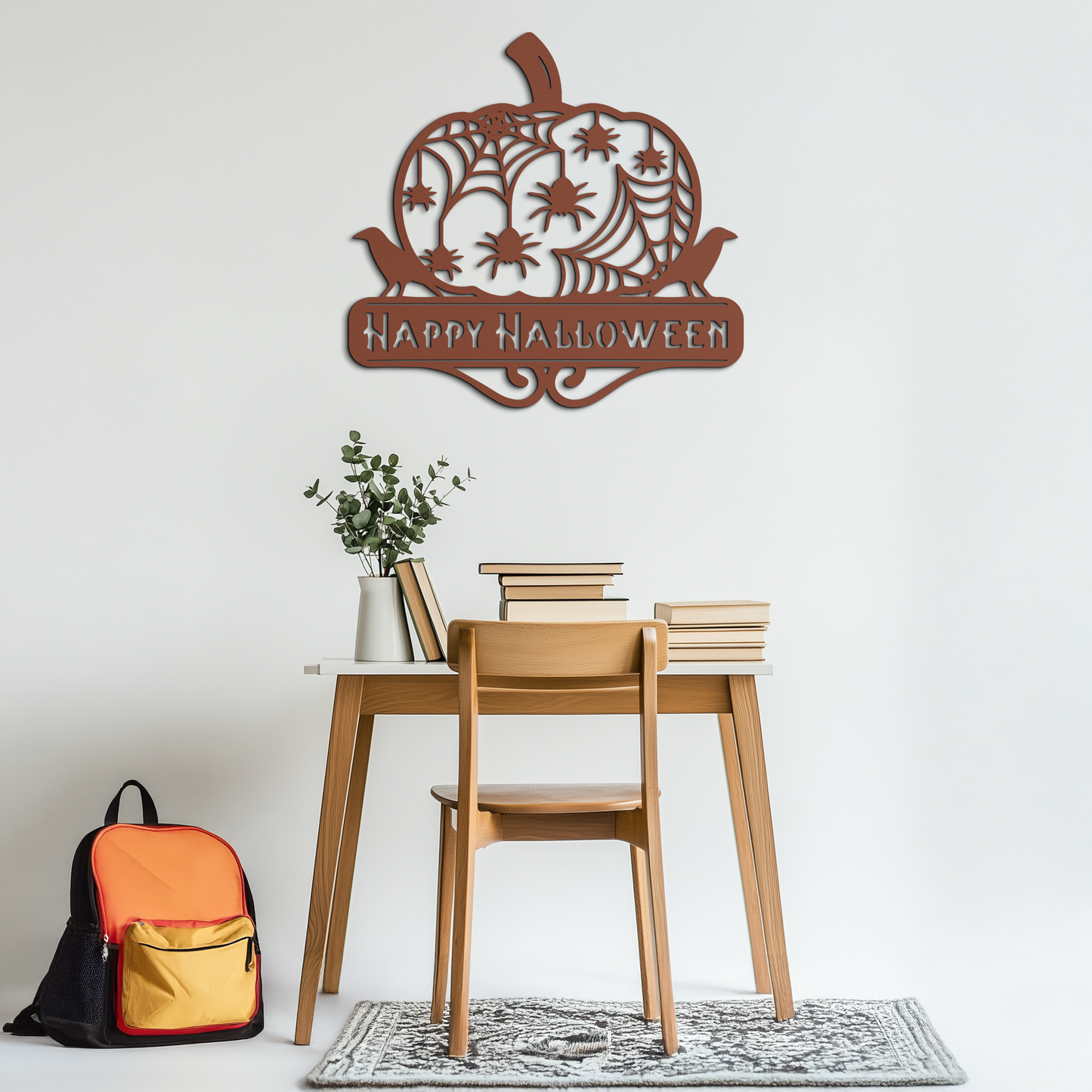 Happy Halloween Pumpkin Metal Wall Art - Spooky Home Decor - KAF275 - Tampa Home & Garden Store